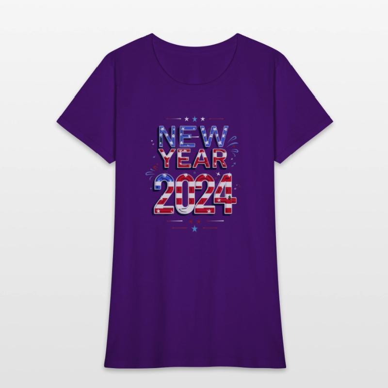 American Flag new year 2024