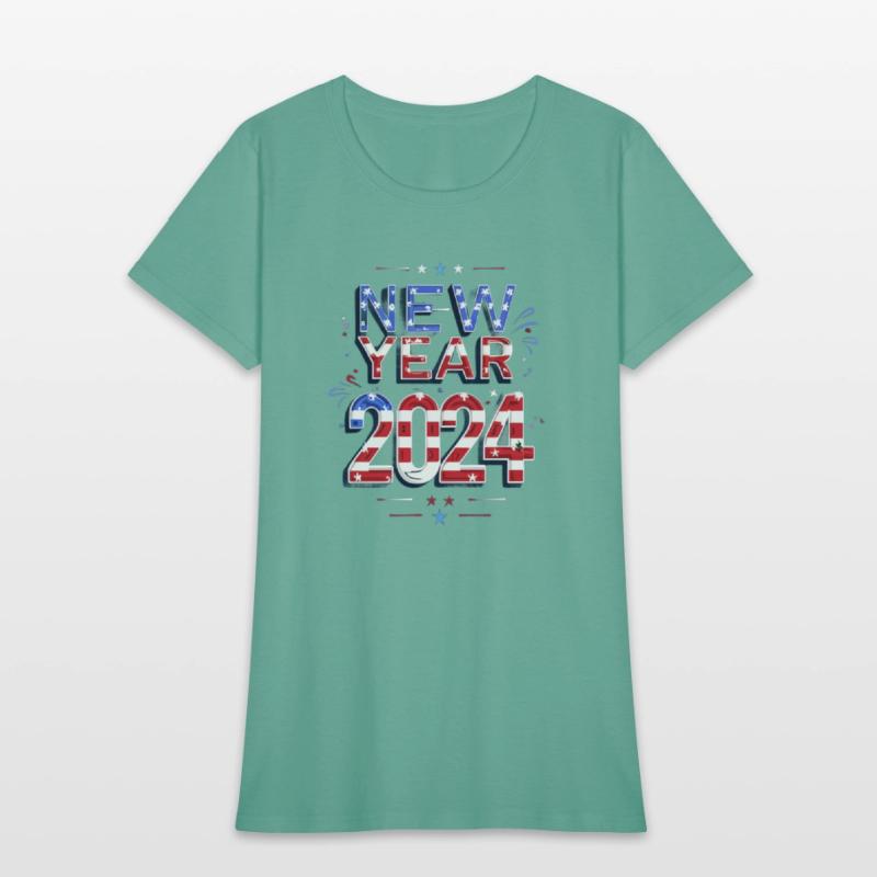 American Flag new year 2024