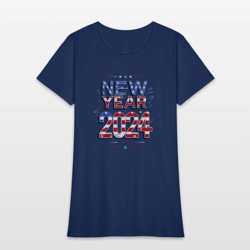 American Flag new year 2024
