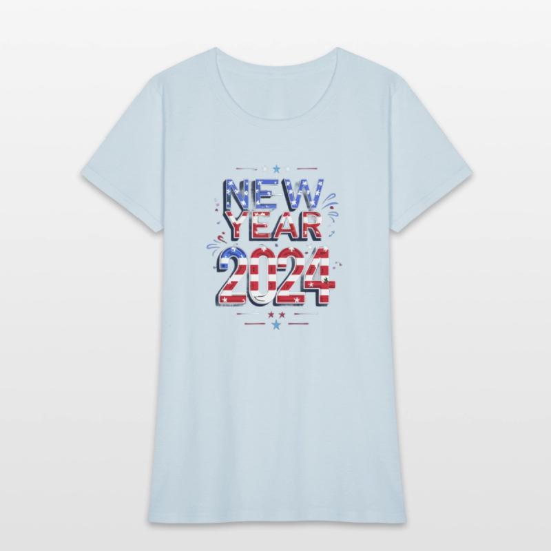 American Flag new year 2024