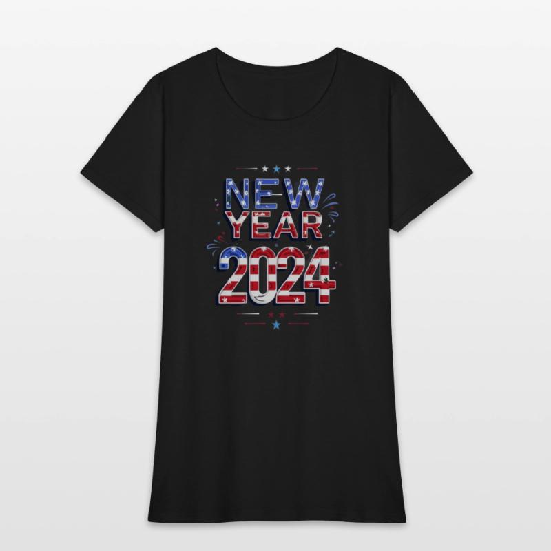 American Flag new year 2024