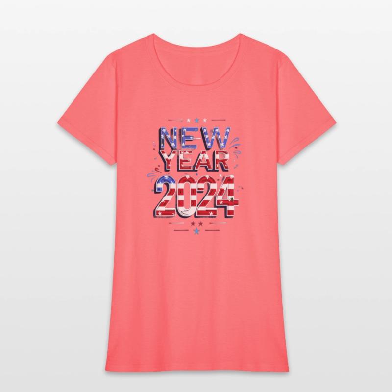 American Flag new year 2024