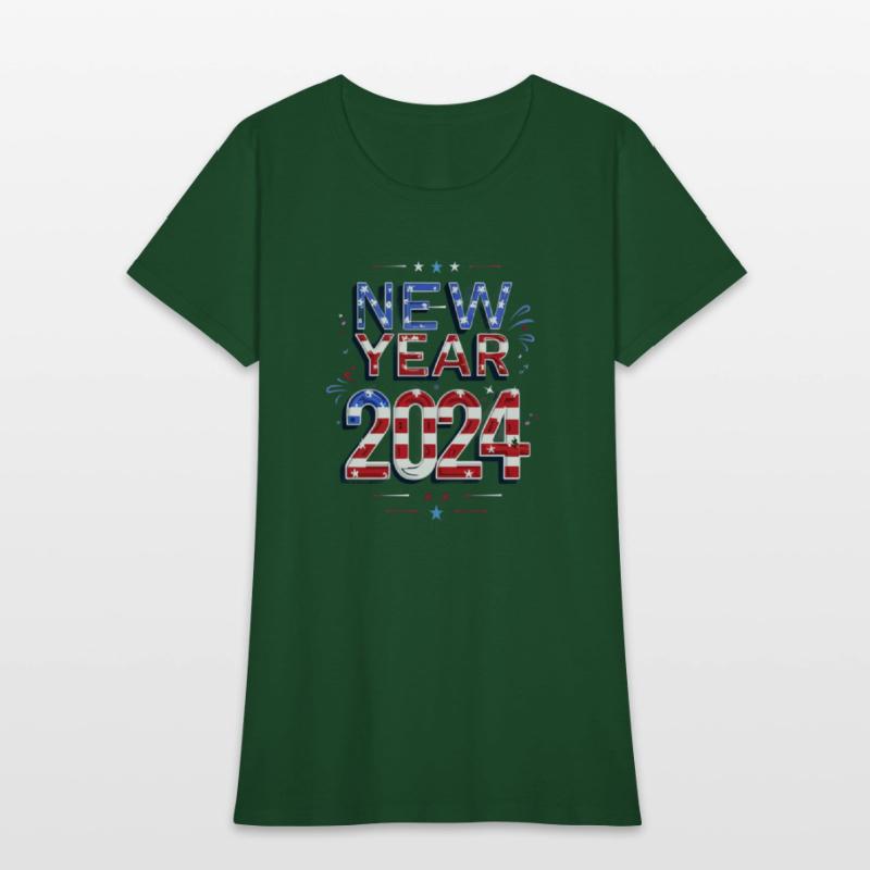 American Flag new year 2024