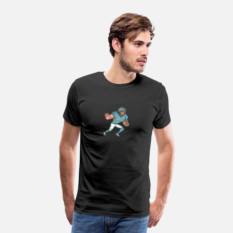 American Football Player Stiff Arm Caricature