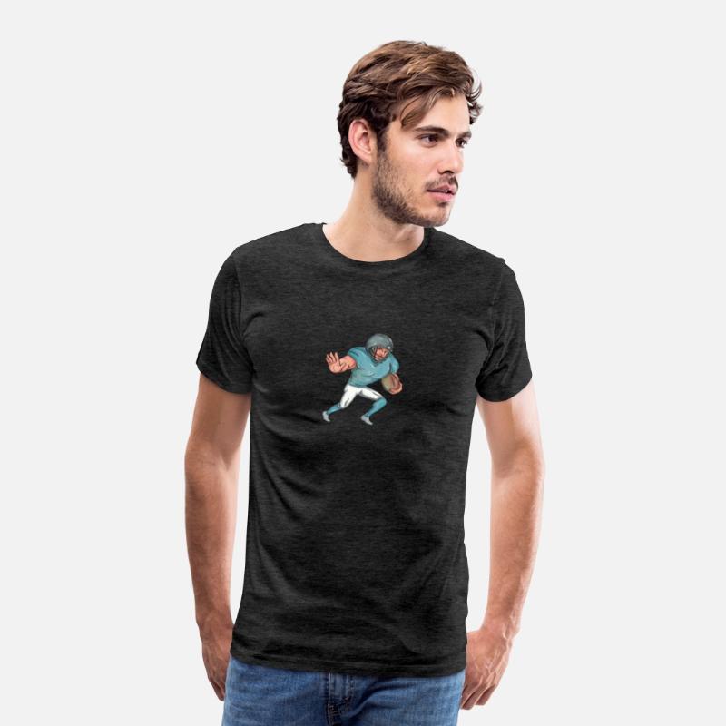 American Football Player Stiff Arm Caricature