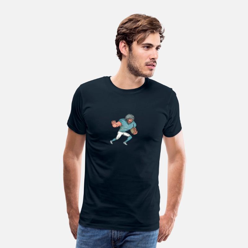 American Football Player Stiff Arm Caricature