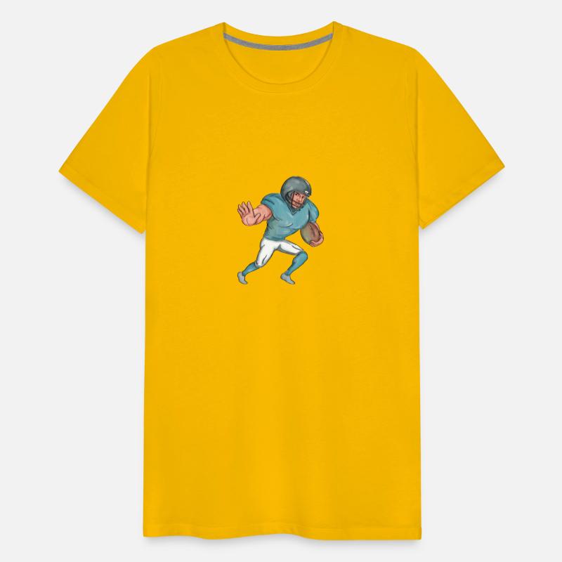 American Football Player Stiff Arm Caricature