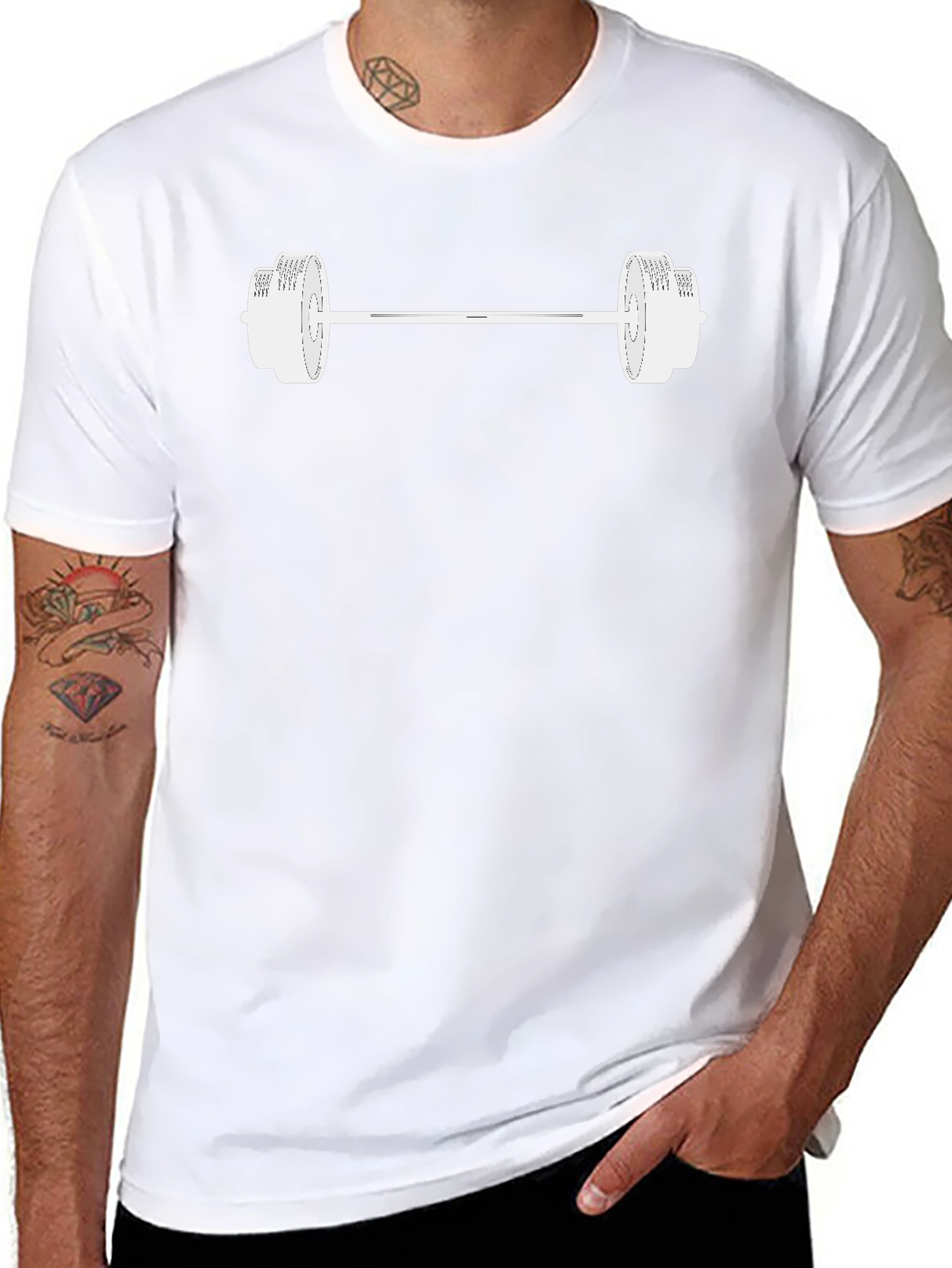Barbell Graphic Black T-Shirt - Gym Workout Apparel