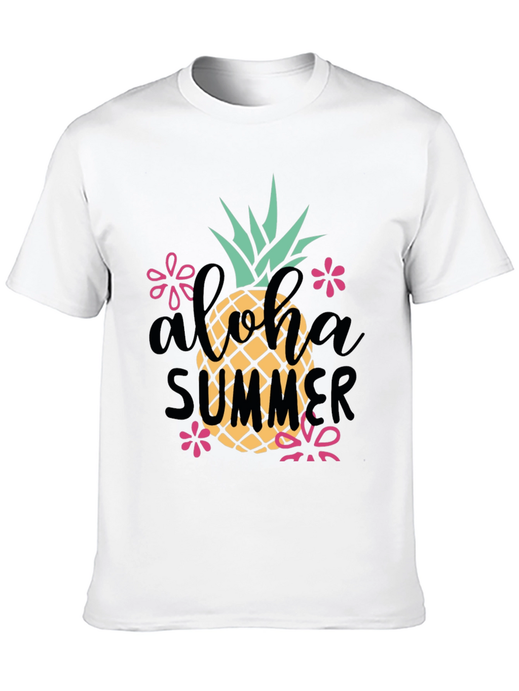 Aloha Summer Pineapple Graphic Tee - Black