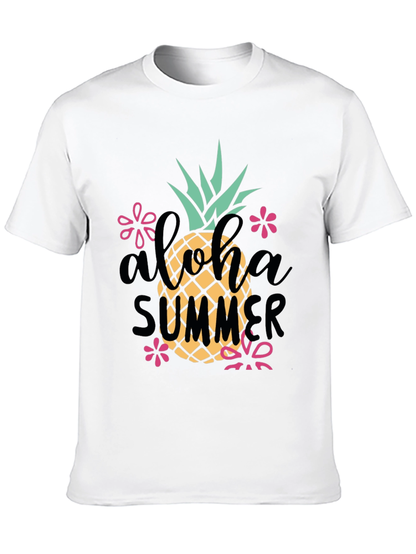 Aloha Summer Pineapple Graphic Tee - Black