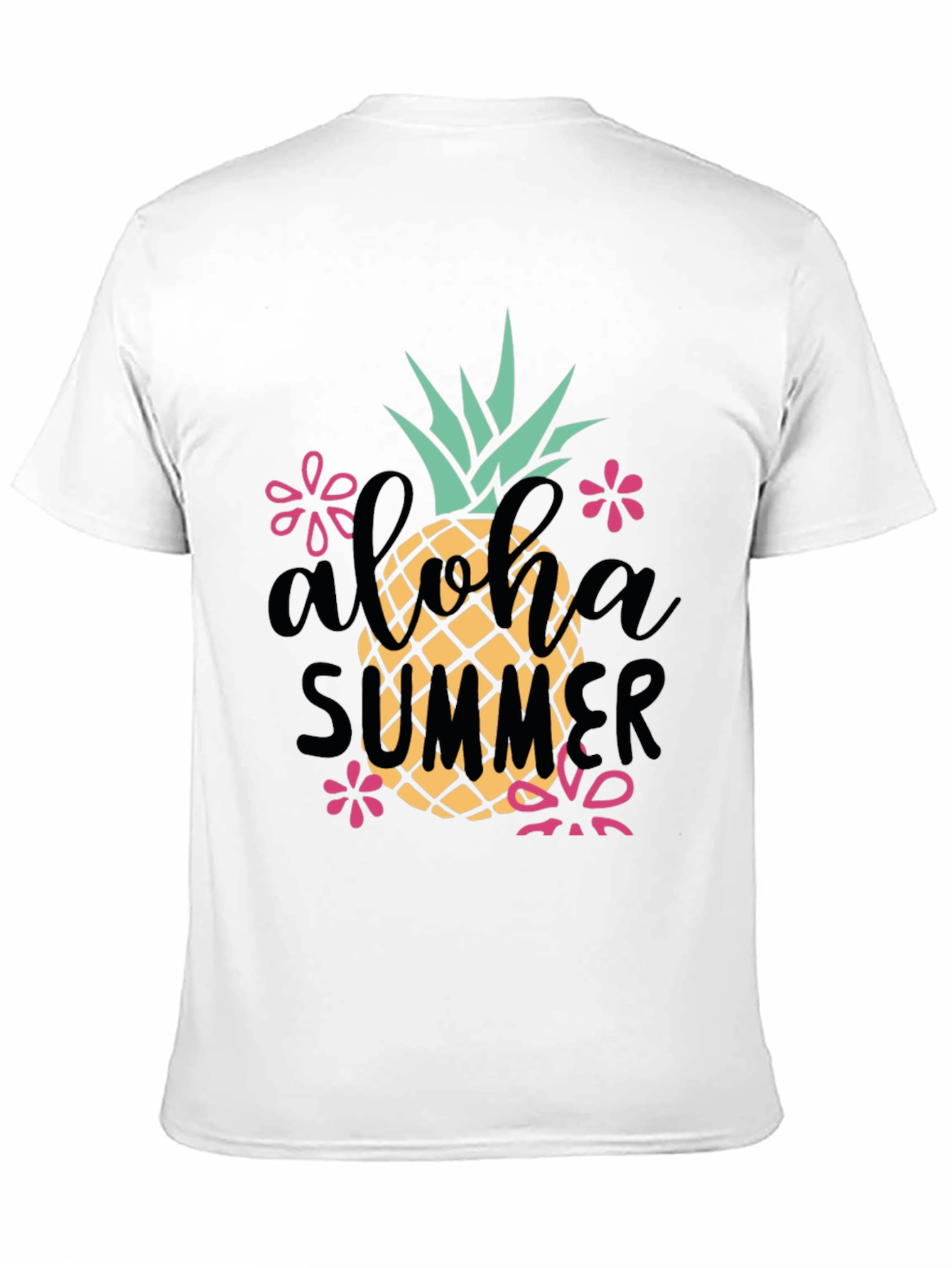 Aloha Summer Pineapple Graphic Tee - Black