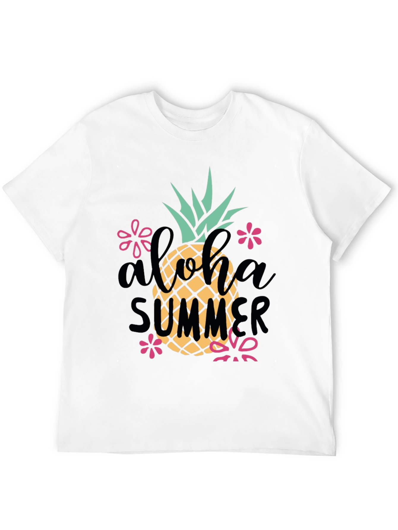 Aloha Summer Pineapple Graphic Tee - Black