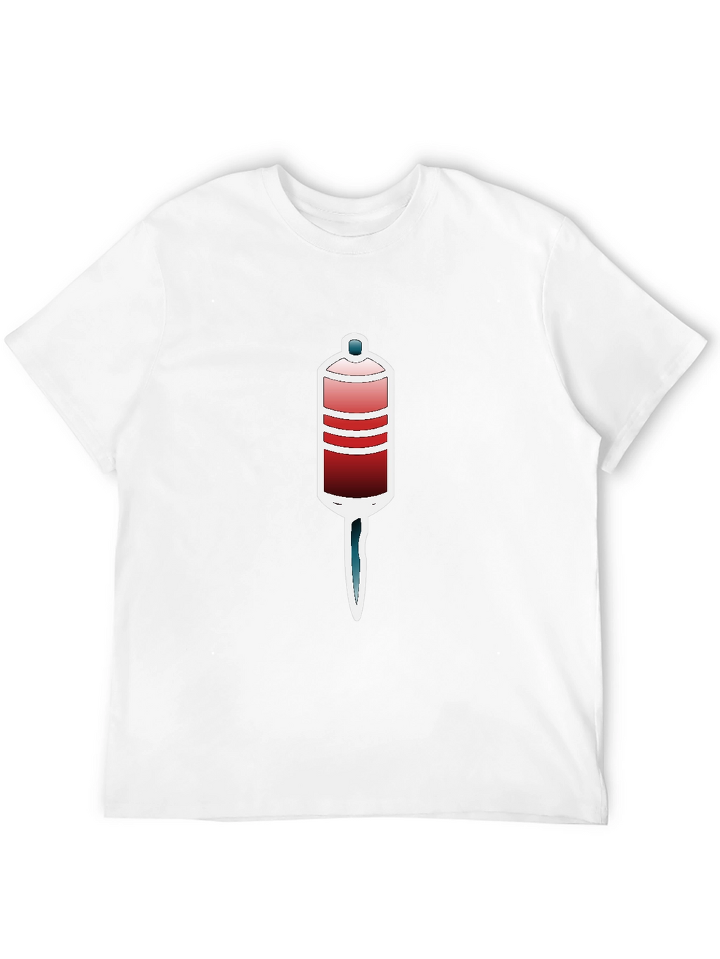 Unique Graphic Tee - Red and Blue Tube Design