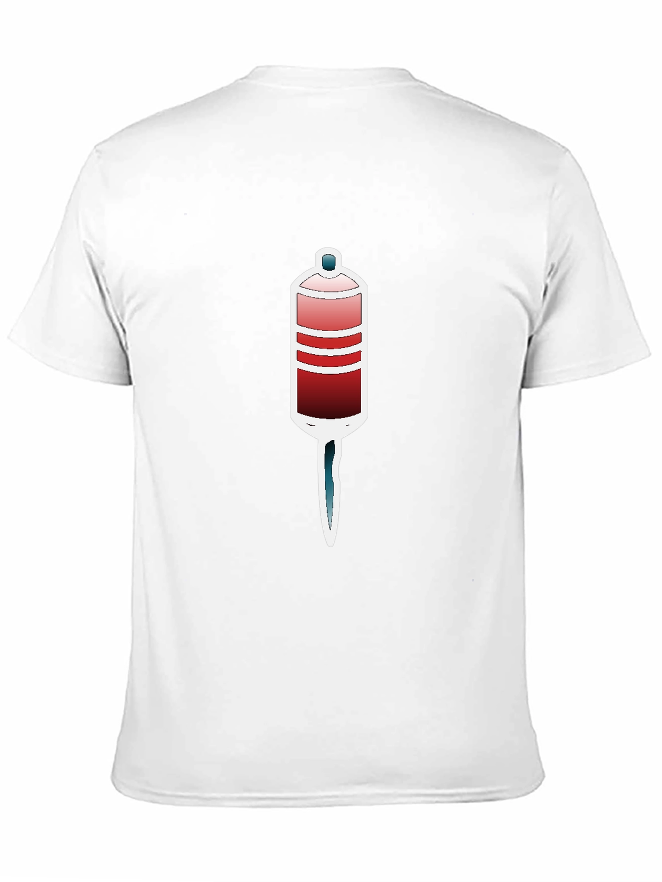 Unique Graphic Tee - Red and Blue Tube Design
