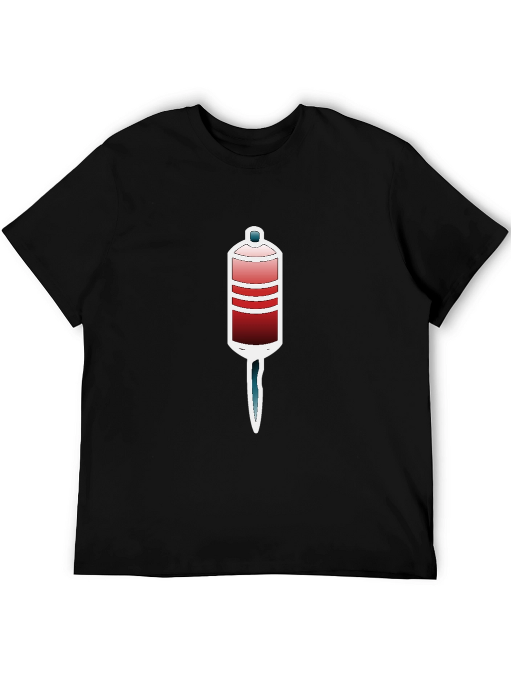 Unique Graphic Tee - Red and Blue Tube Design
