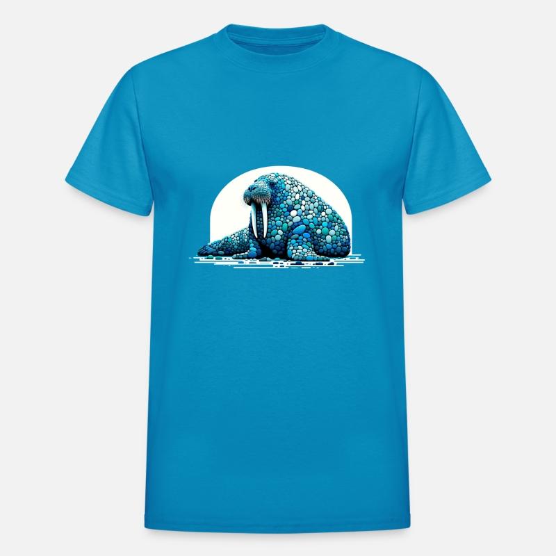 Arctic Blue Walrus Pebble Mosaic