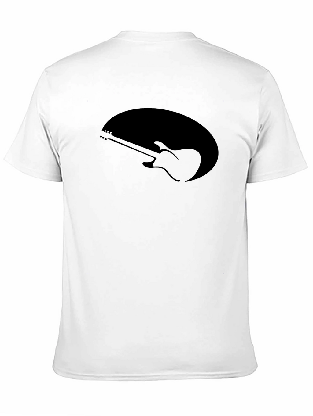 Guitar Silhouette Tee - Black Cotton Graphic T-Shirt