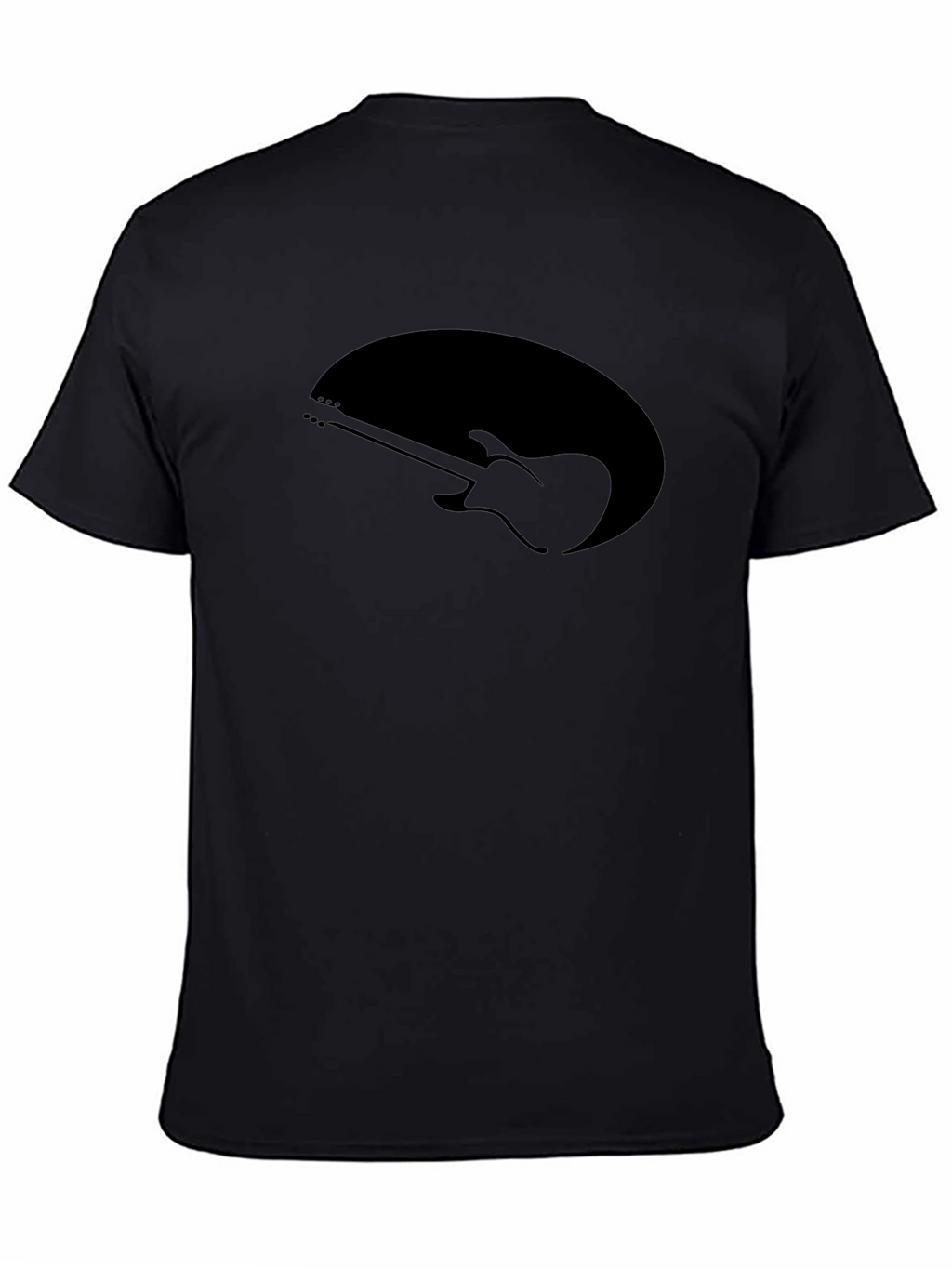 Guitar Silhouette Tee - Black Cotton Graphic T-Shirt