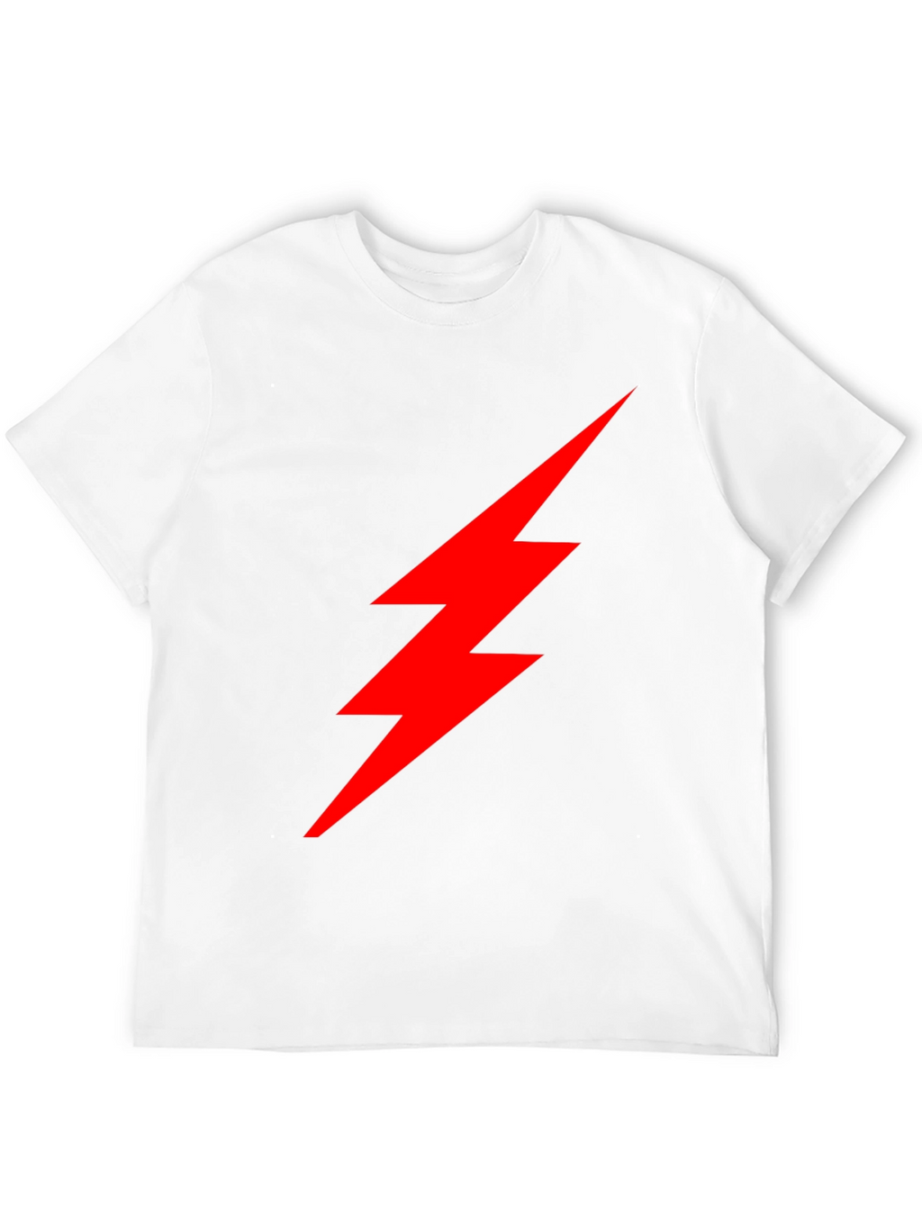 Black T-Shirt with Red Lightning Bolt Graphic