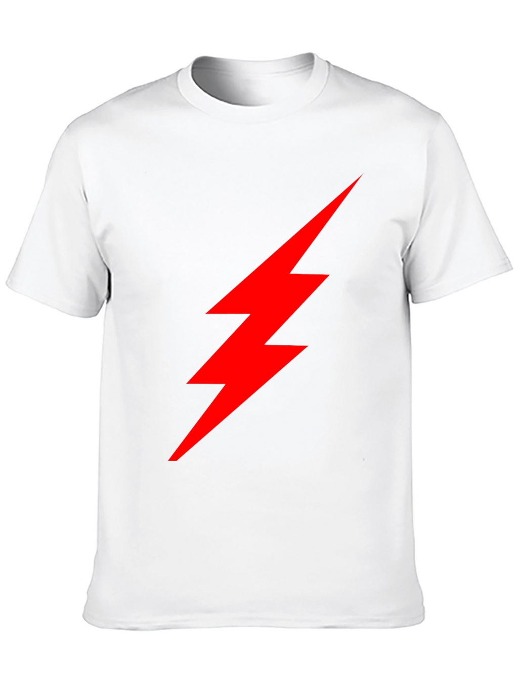 Black T-Shirt with Red Lightning Bolt Graphic