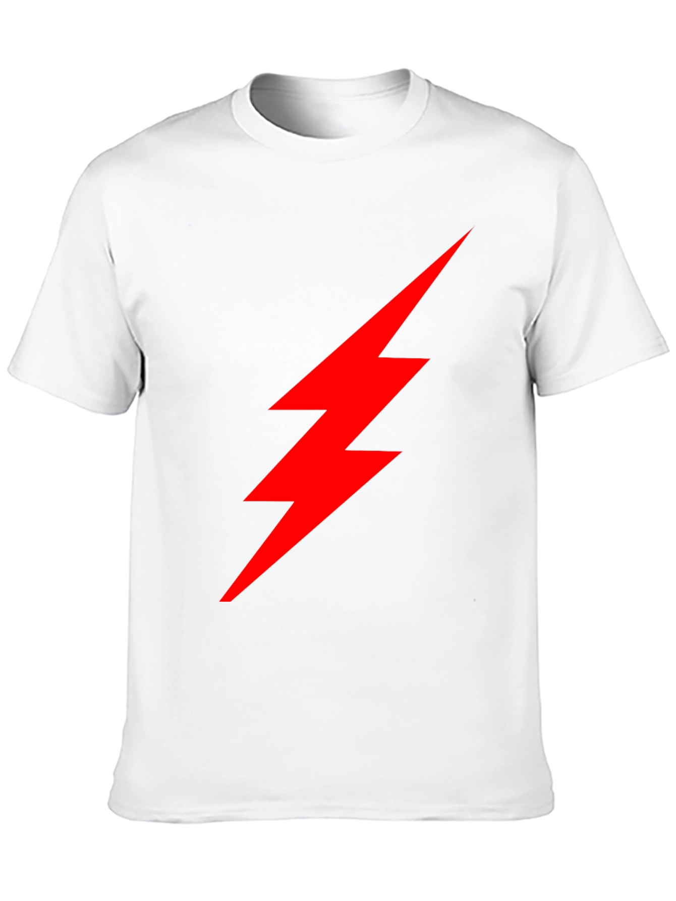 Black T-Shirt with Red Lightning Bolt Graphic