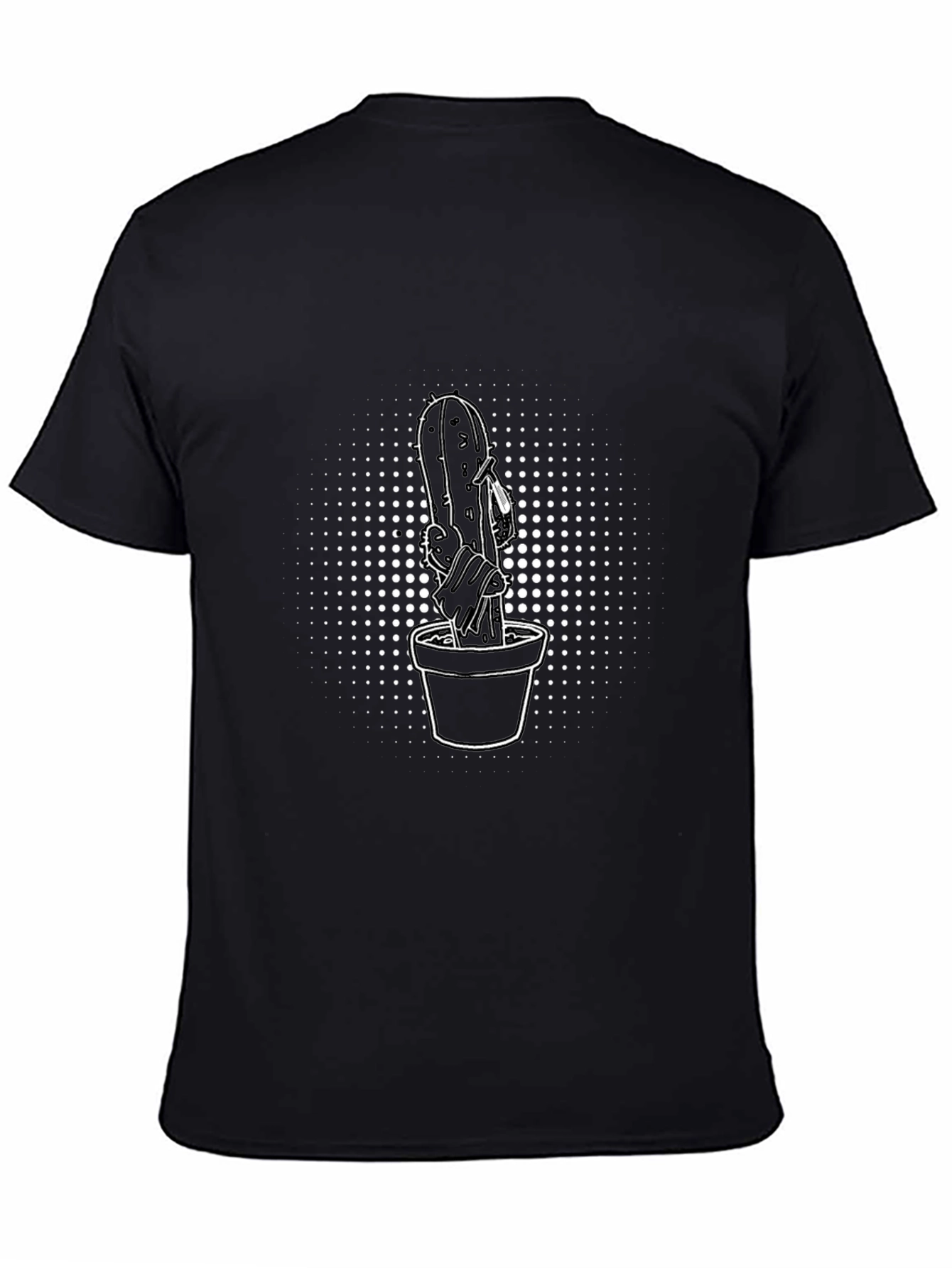 Cactus Smoker Graphic Tee - Black Cotton T-Shirt