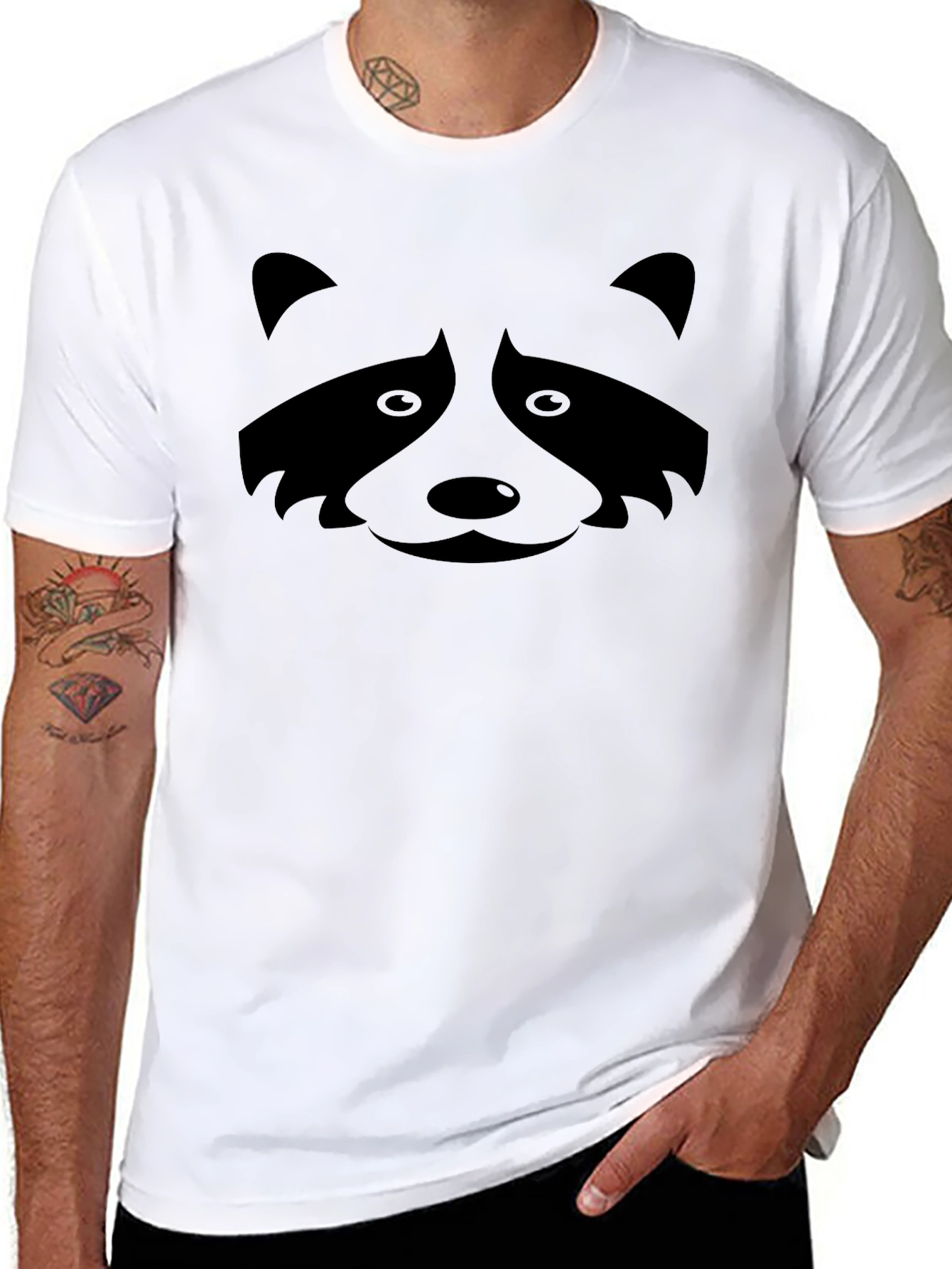 Black Raccoon Graphic T-Shirt