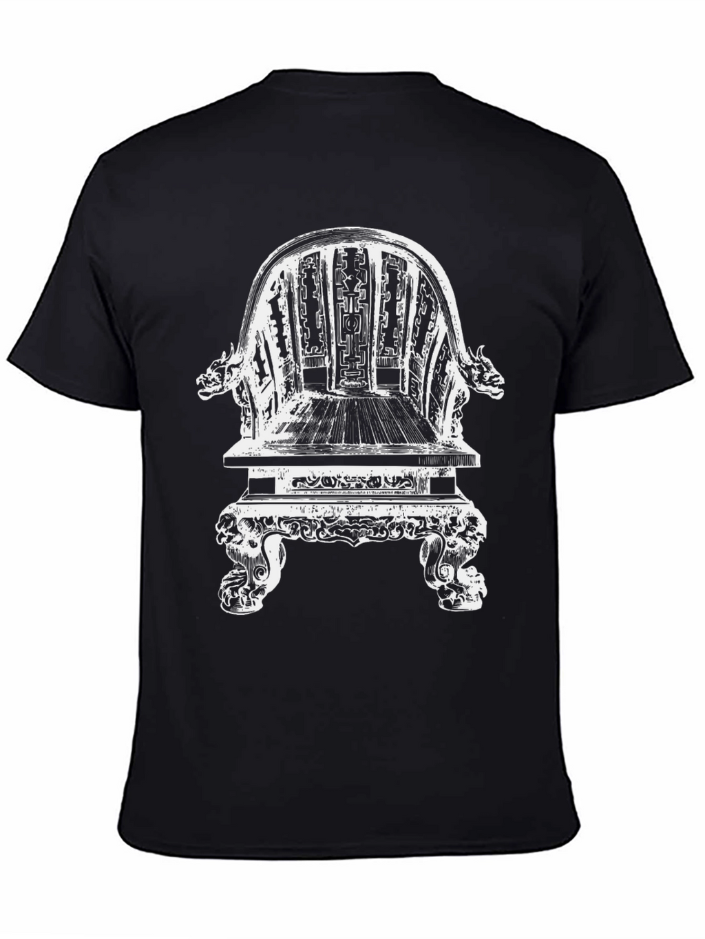 Ornate Chair Graphic Tee - Black Cotton T-Shirt