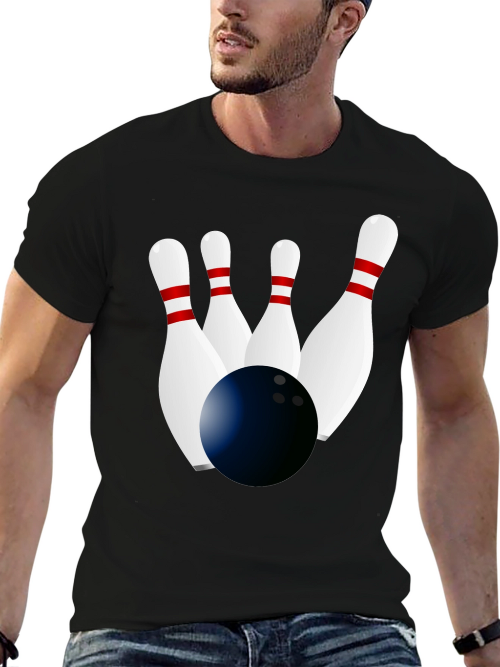 Bowling Strike Black T-Shirt