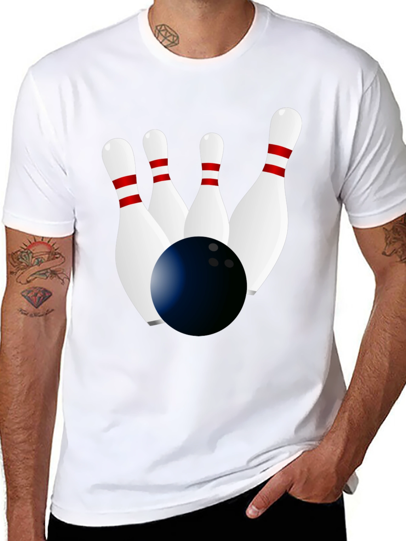 Bowling Strike Black T-Shirt