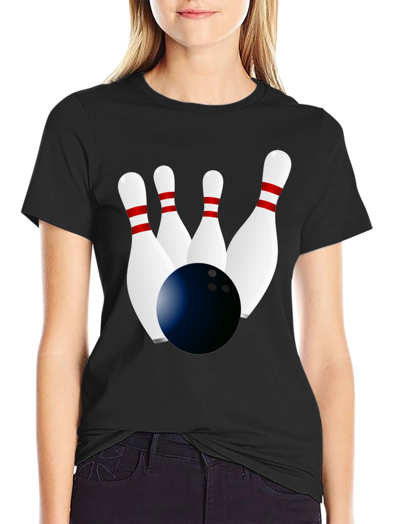 Bowling Strike Black T-Shirt