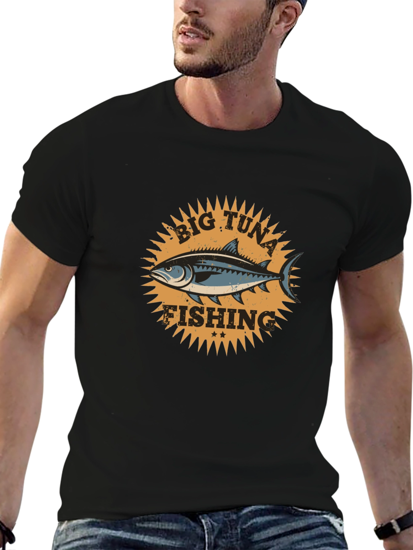 Big Tuna Fishing Graphic Tee - Mens Black T-Shirt