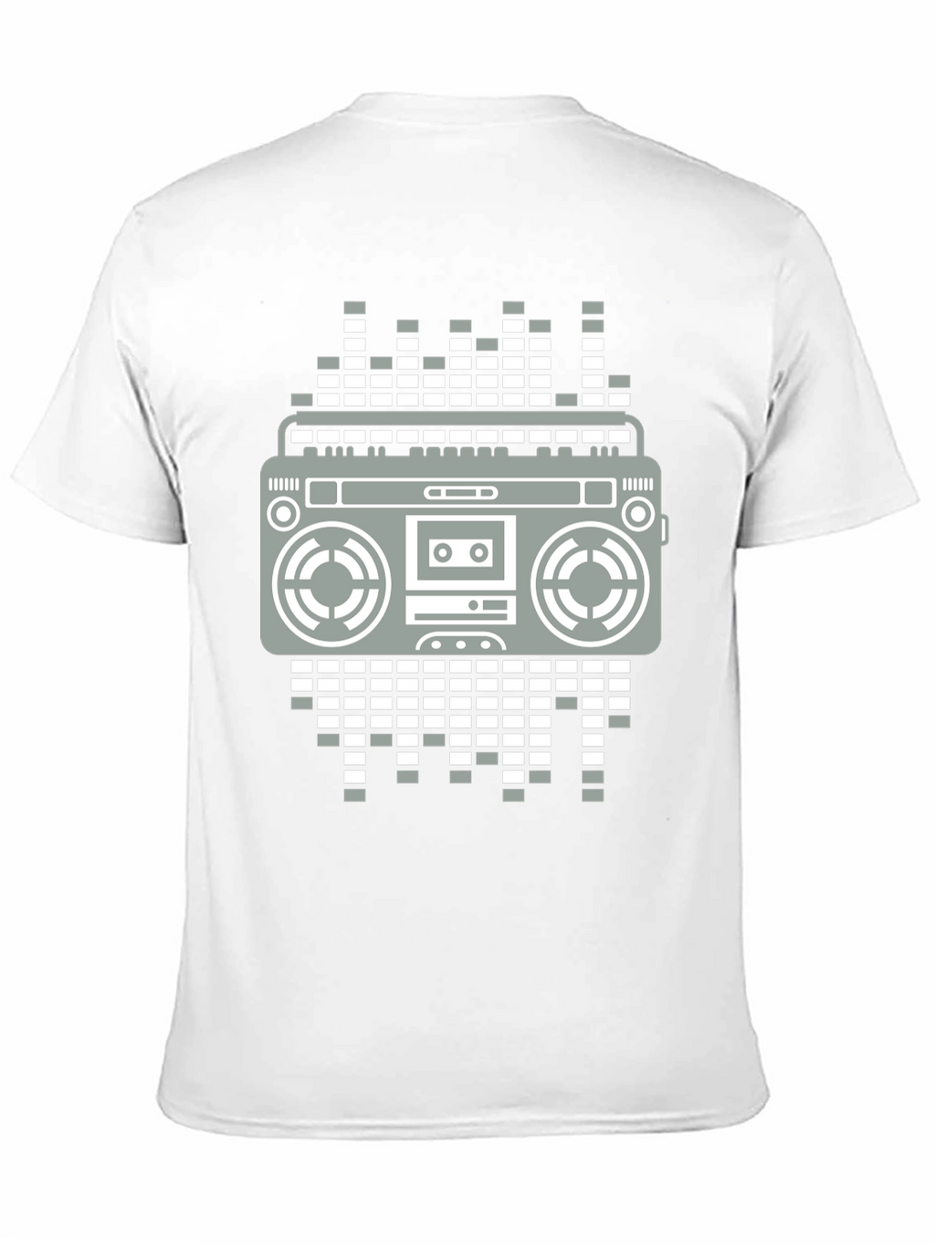 Retro Boombox Graphic Tee - Black Casual T-Shirt