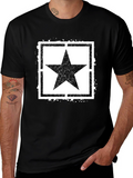 Black T-Shirt with Star Graphic