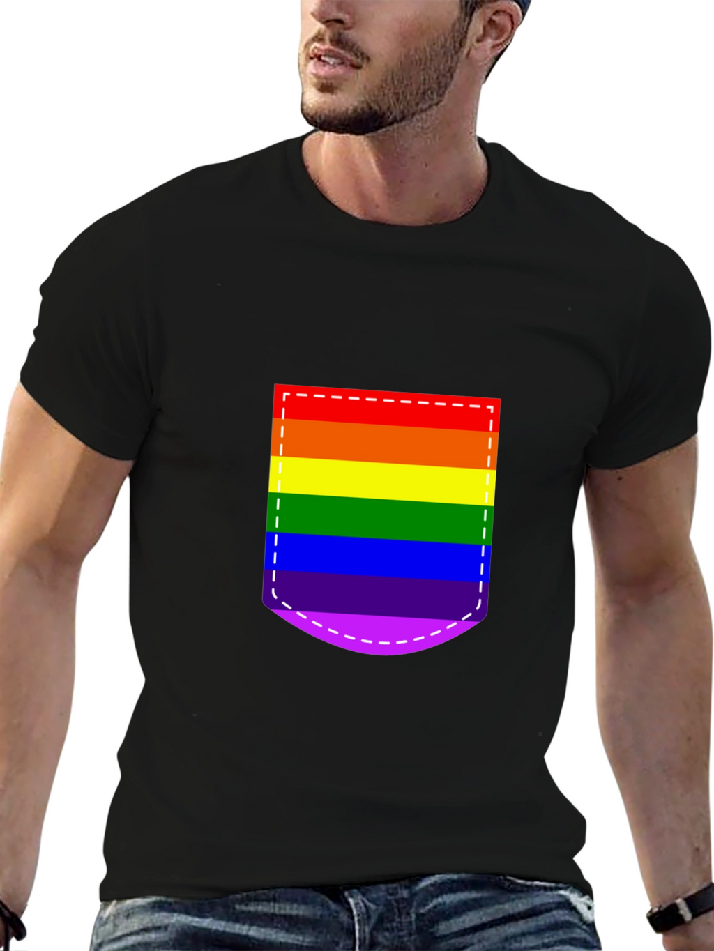 Pride Pocket Tee - Rainbow Flag Graphic Shirt