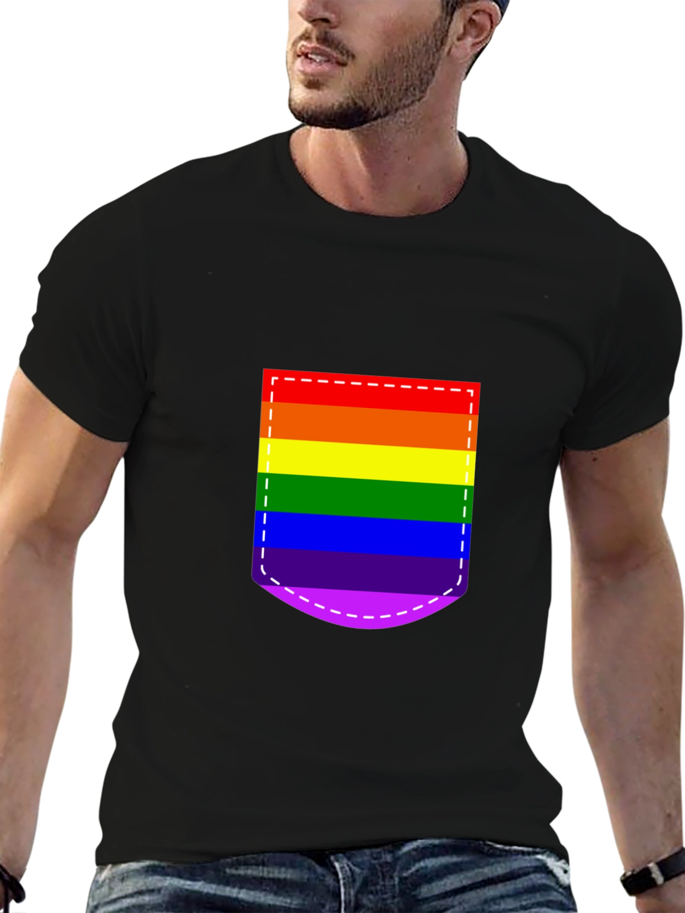 Pride Pocket Tee - Rainbow Flag Graphic Shirt