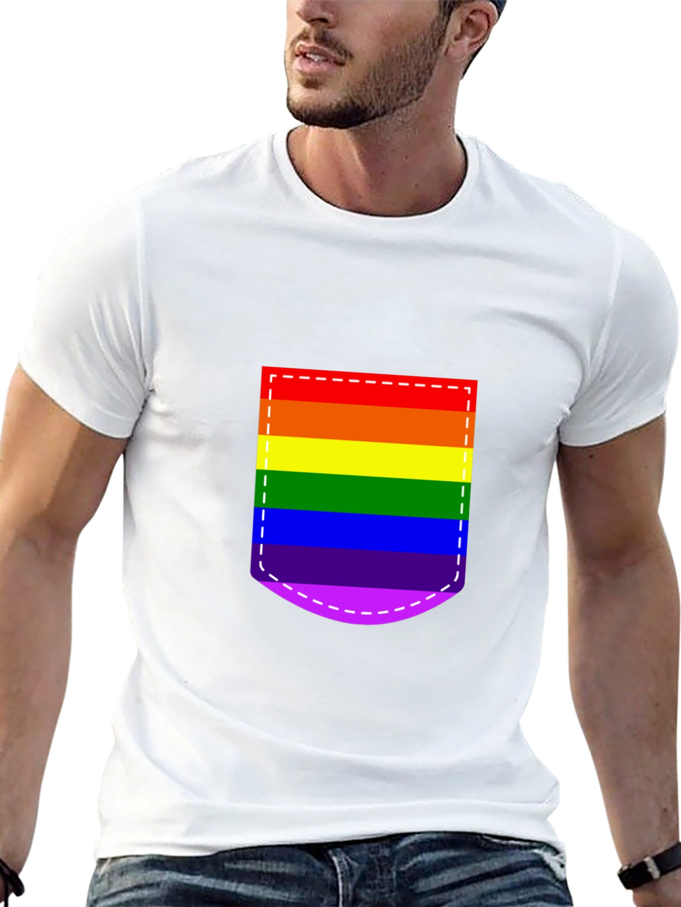 Pride Pocket Tee - Rainbow Flag Graphic Shirt