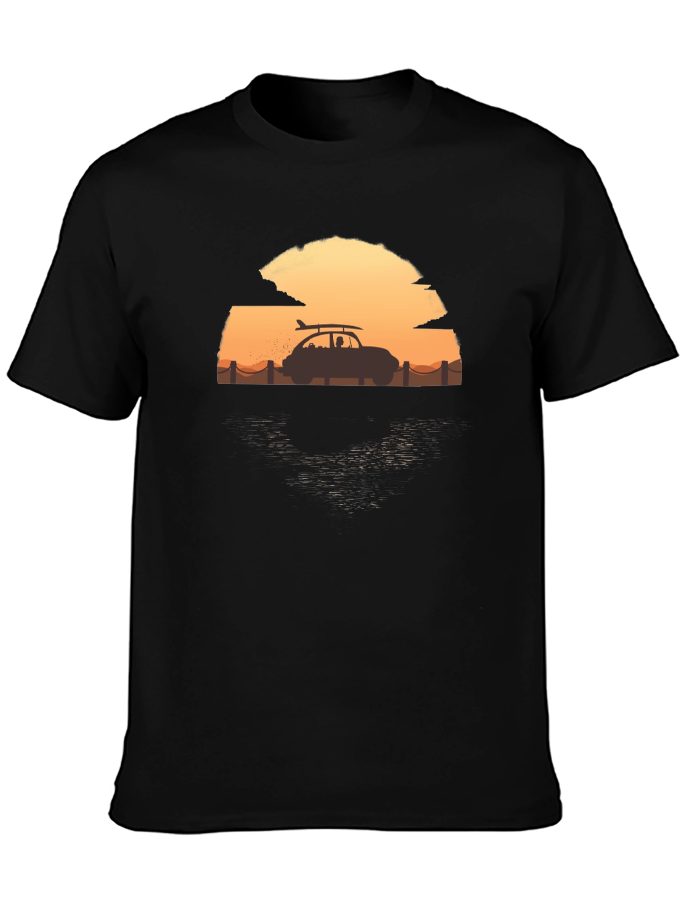 Sunset Surf Car T-Shirt - Beach Vibes