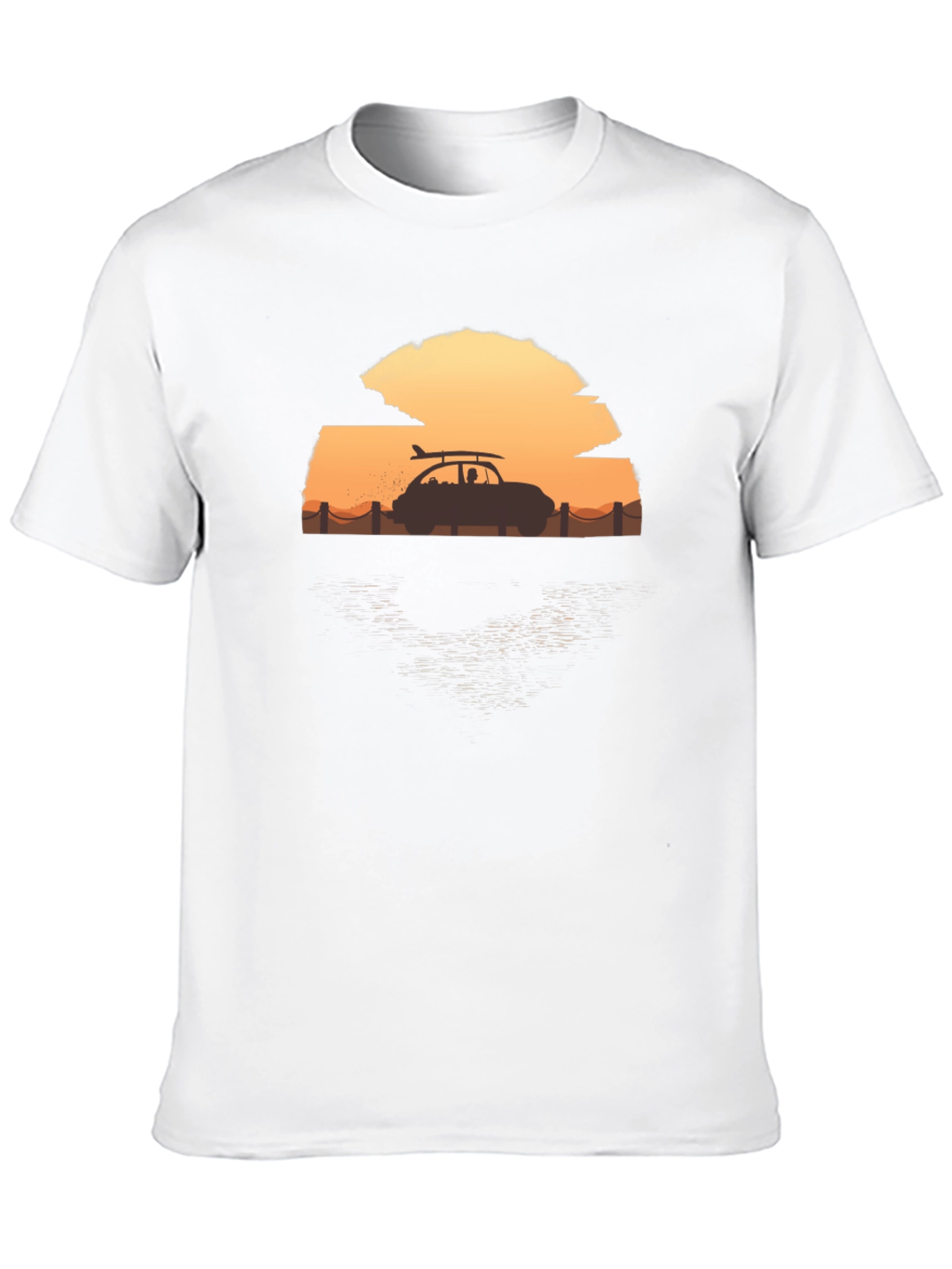 Sunset Surf Car T-Shirt - Beach Vibes