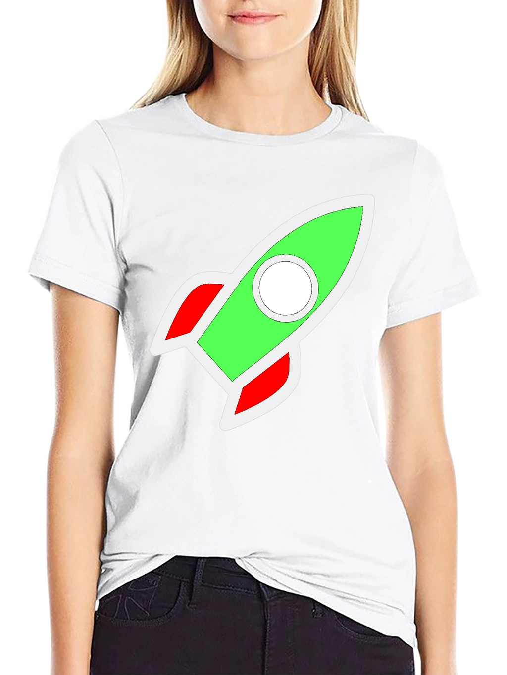 Rocket Graphic Black T-Shirt - Blast Off in Style!