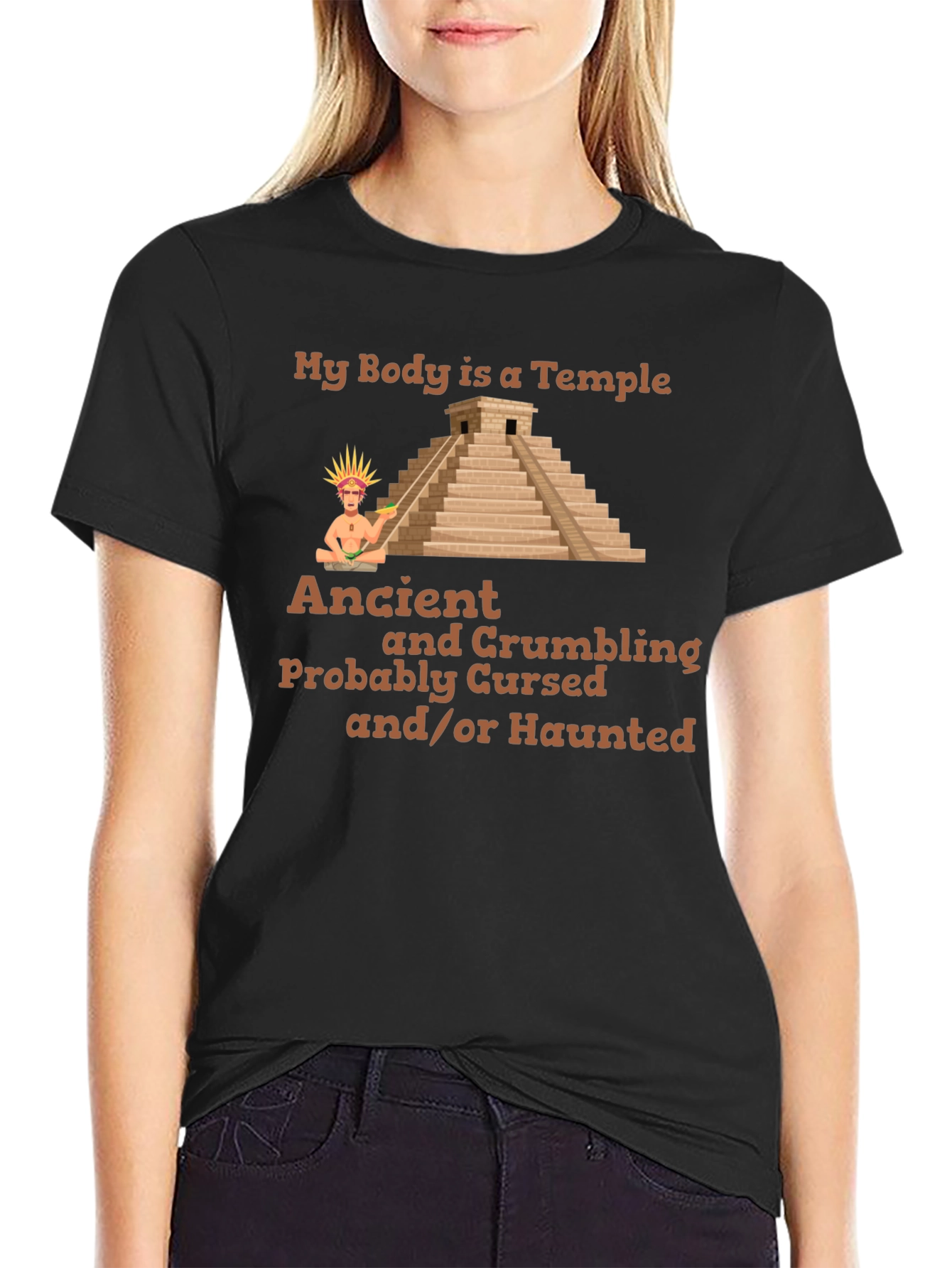 Ancient Temple Humor Graphic T-Shirt