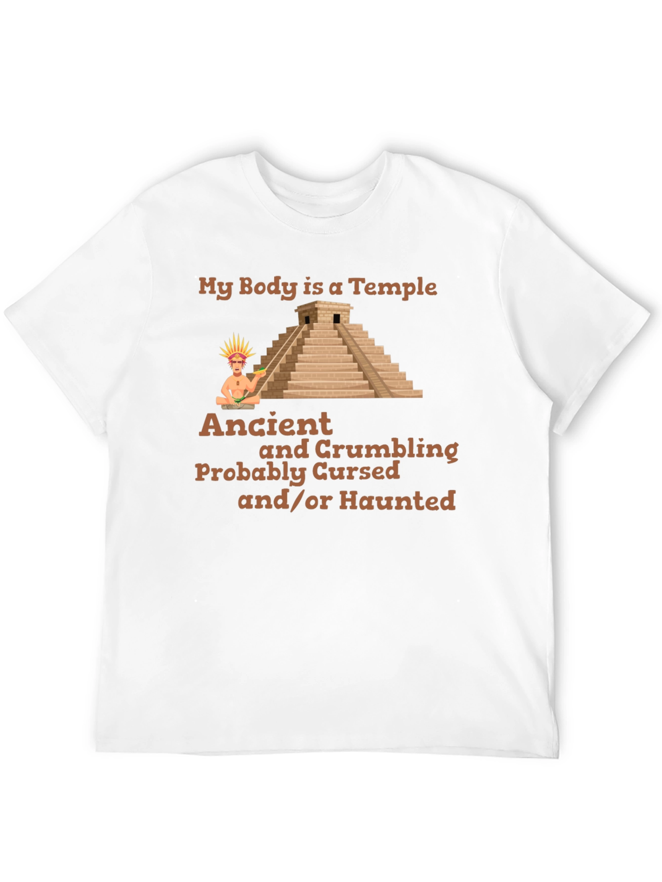 Ancient Temple Humor Graphic T-Shirt