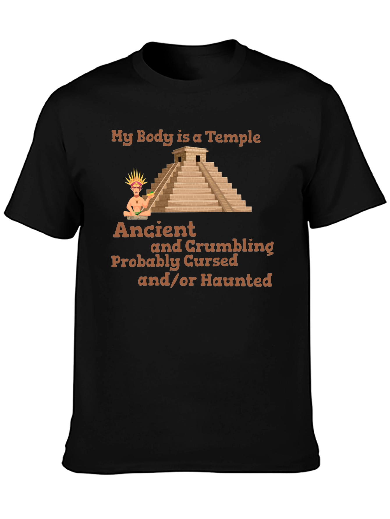 Ancient Temple Humor Graphic T-Shirt