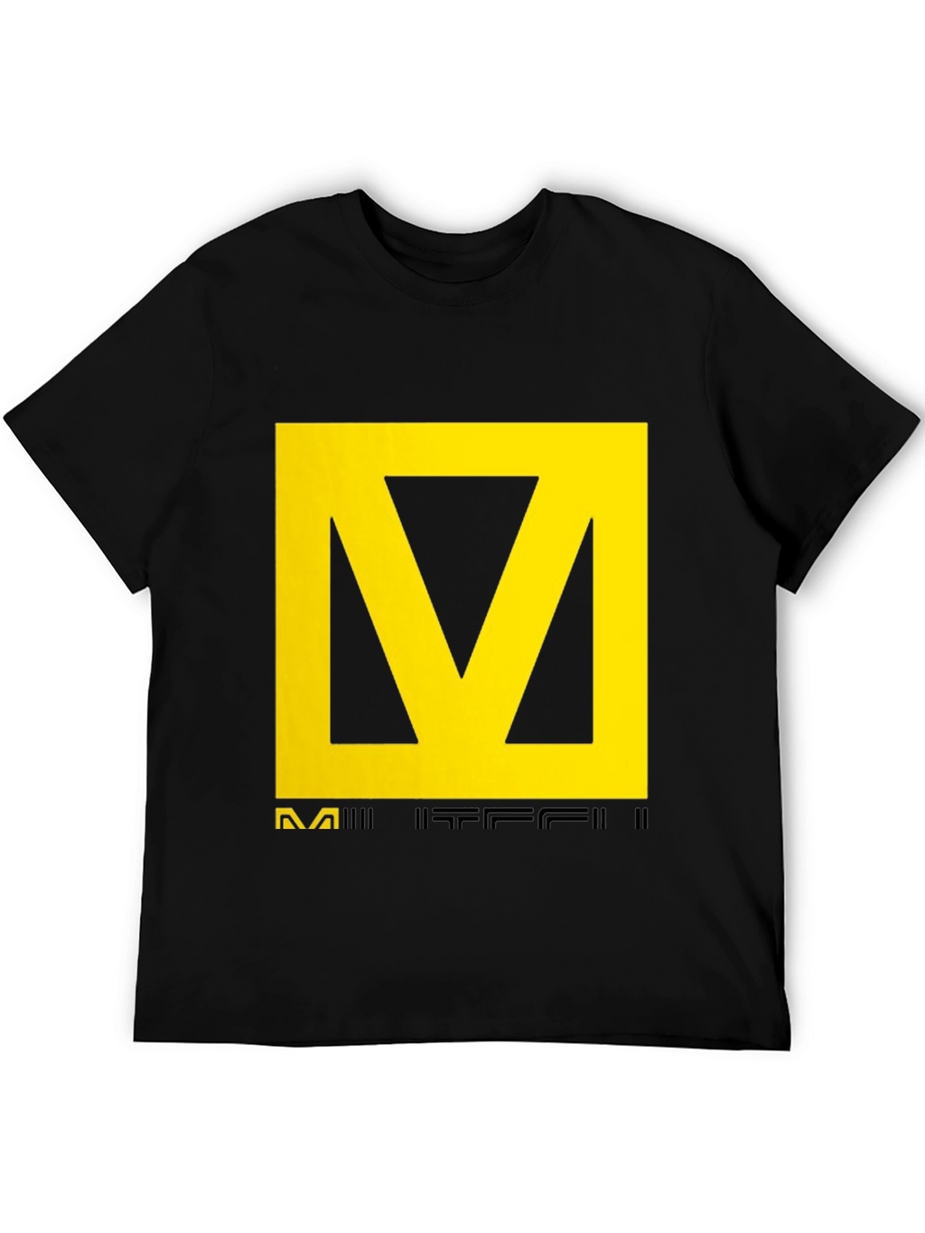 Black T-Shirt with Yellow Graphic