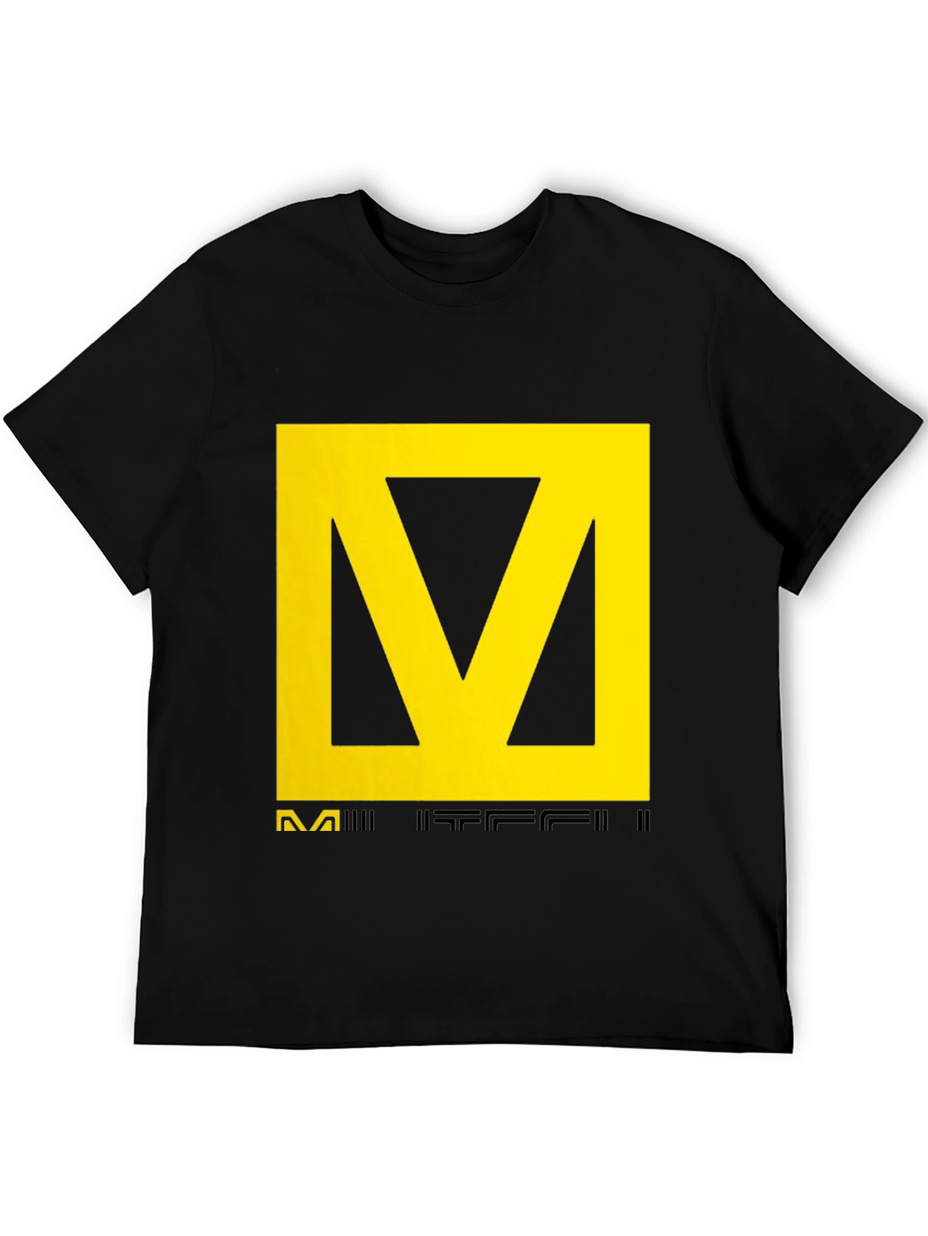 Black T-Shirt with Yellow Graphic