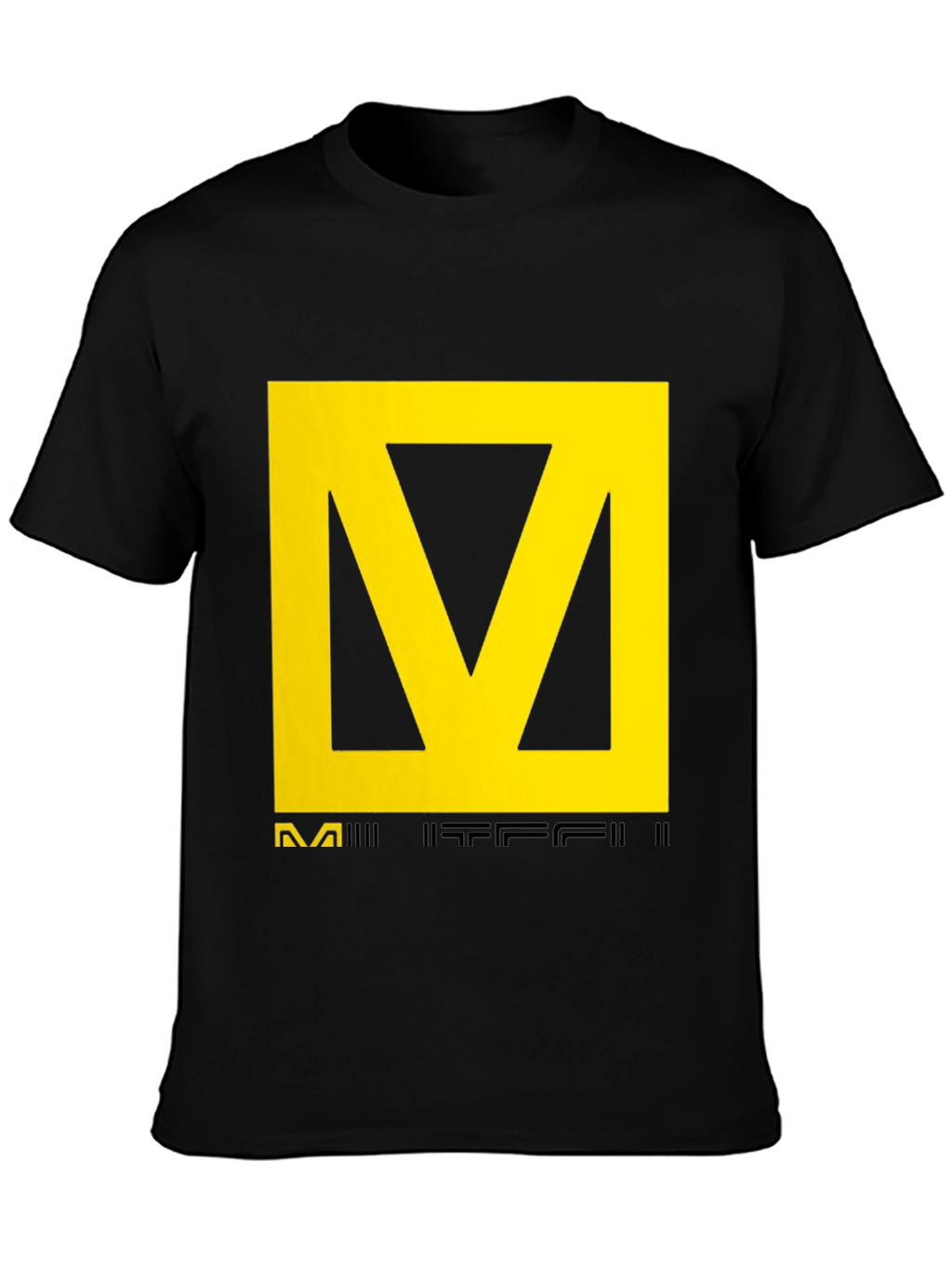 Black T-Shirt with Yellow Graphic