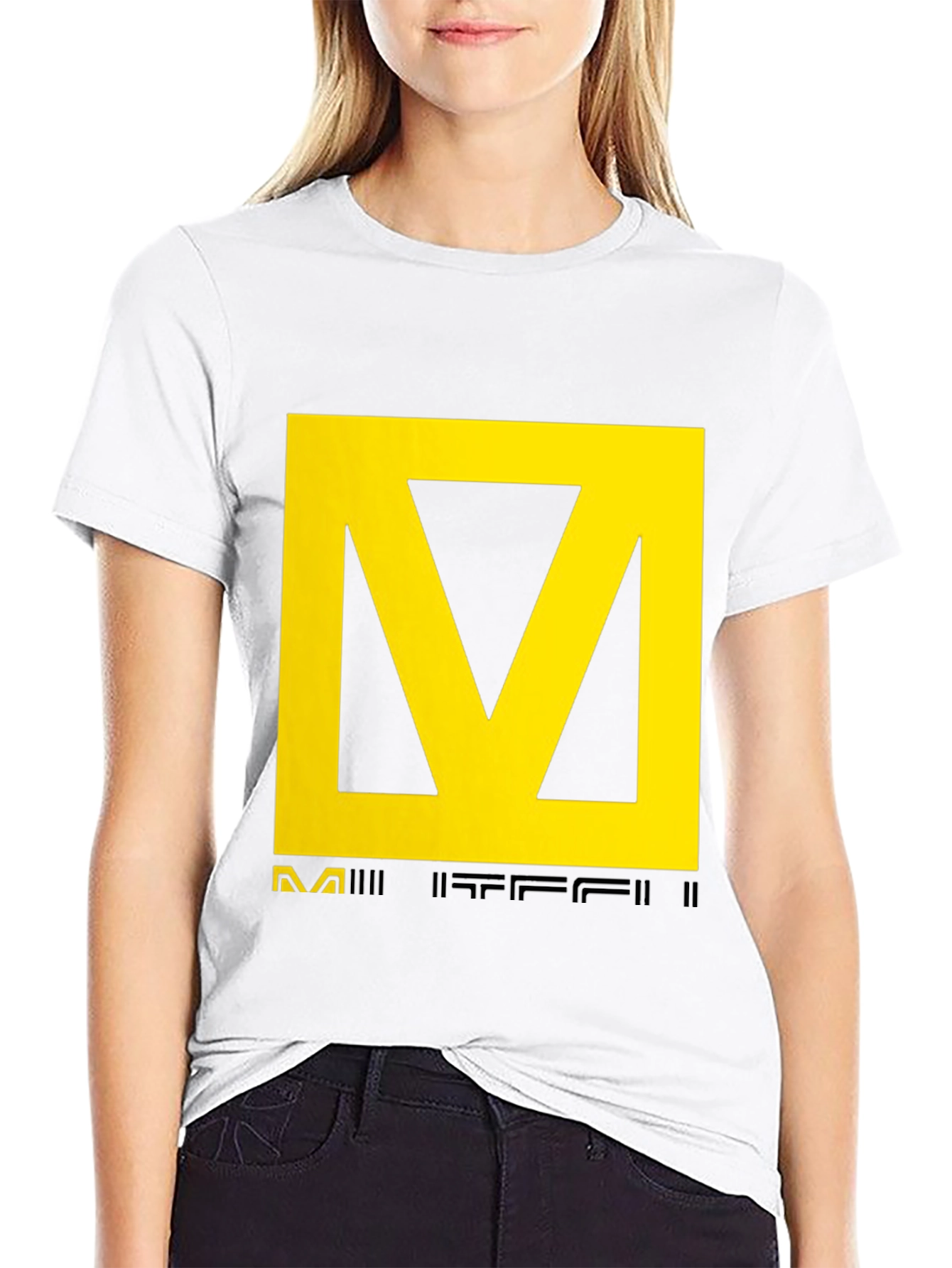 Black T-Shirt with Yellow Graphic