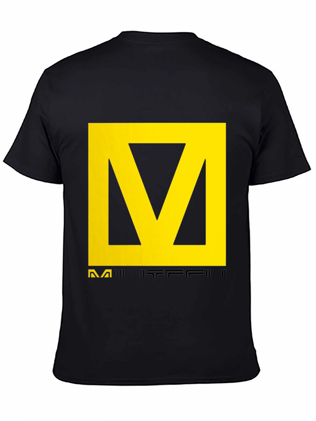 Black T-Shirt with Yellow Graphic