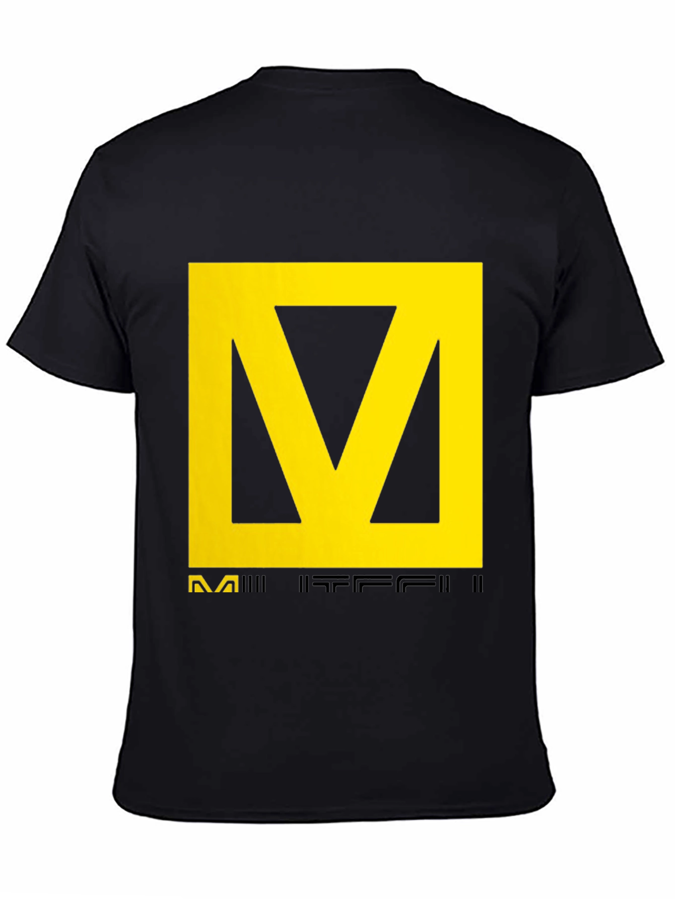 Black T-Shirt with Yellow Graphic