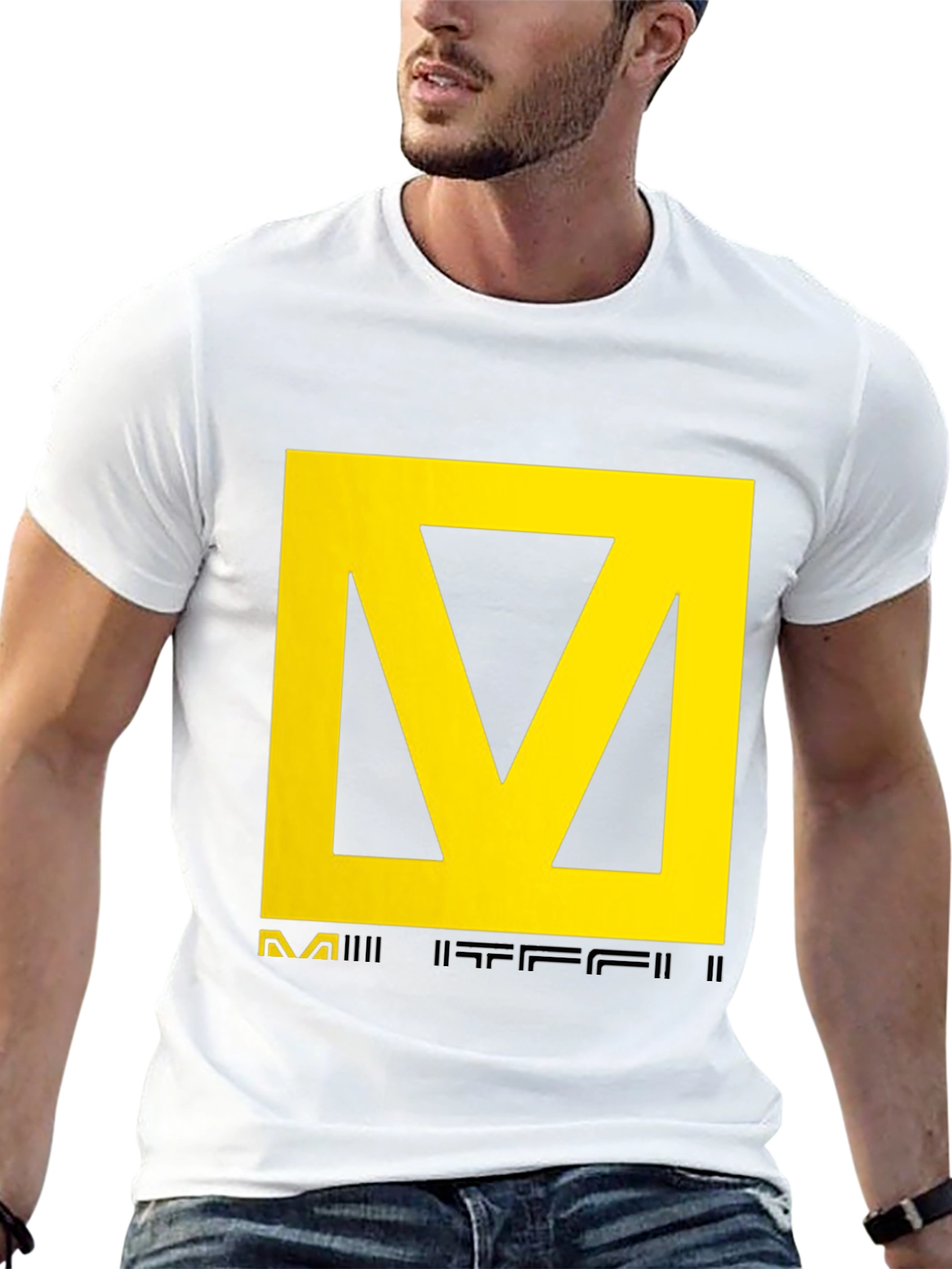 Black T-Shirt with Yellow Graphic